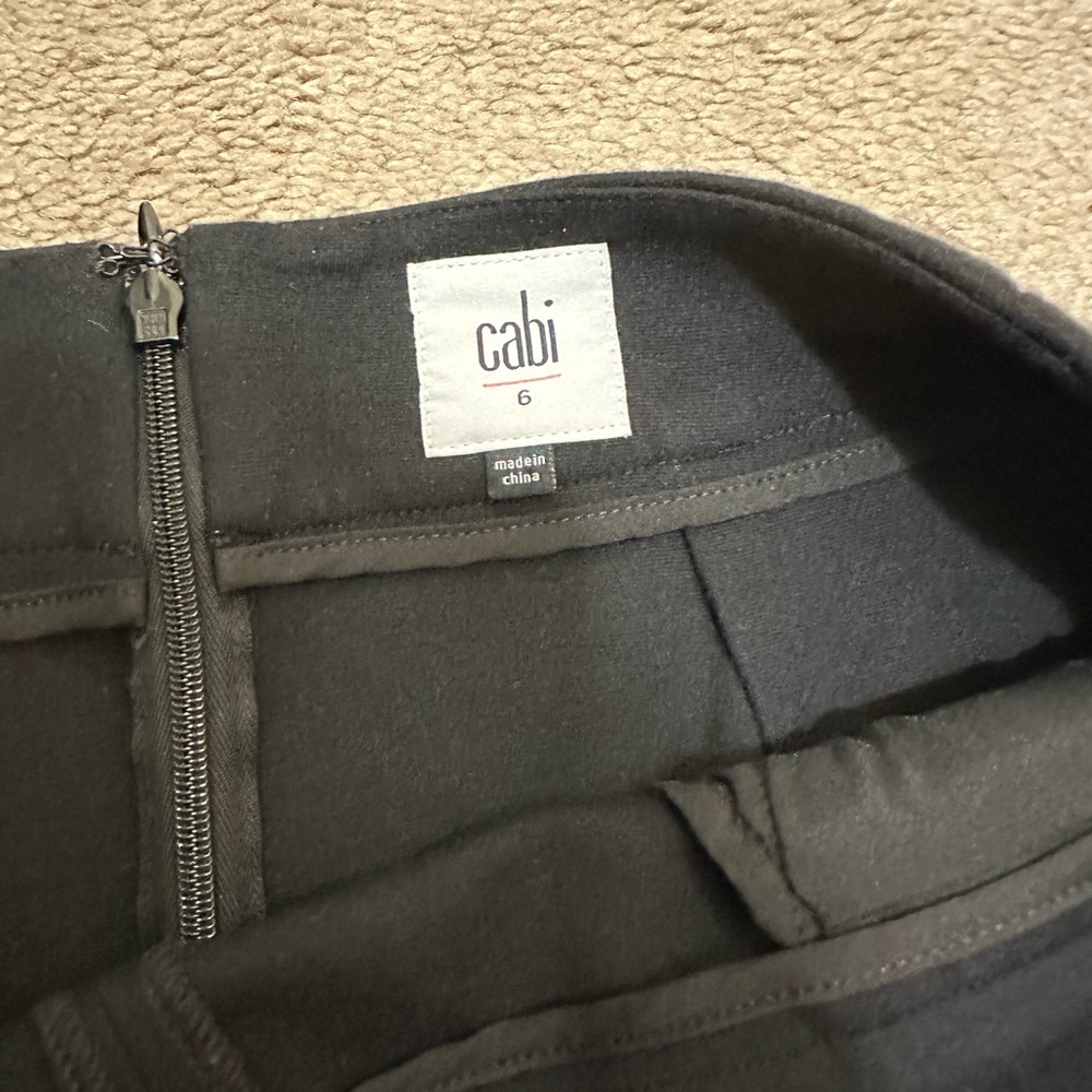 🌻2/$10 Cabi #3583 AGENCY Black Thick Knit Stretch Ponte A Line Mini Skirt - Picture 5 of 7